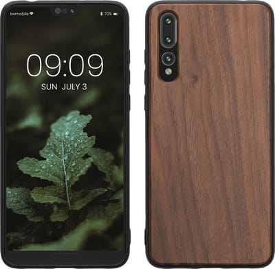 kwmobile telefoonhoesje geschikt voor Huawei P20 Pro - Hoesje met bumper in donkerbruin - Backcover - hout