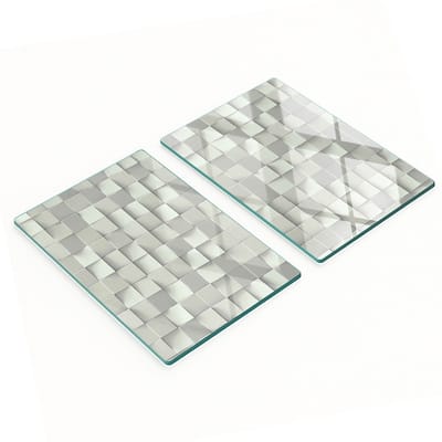 Duurzame en stijlvolle glazen borden met geometrisch patroon 2x40x52 cm