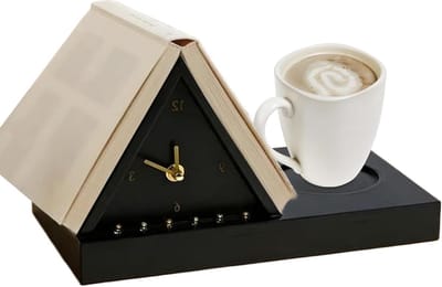 Lichtwekker Organizer - Tafelklok Nachtlamp - Ontspannen Lezen - Verstelbaar Licht - 30 x 18 x 18 cm - Zwart