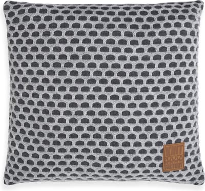Knit Factory Mila Sierkussen - Atraciet/Licht Grijs - 50x50 cm - Kussenhoes inclusief kussenvulling