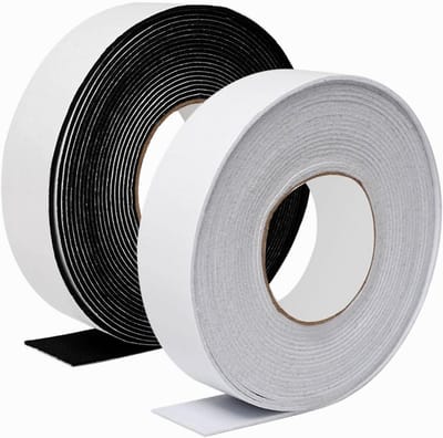 3 rollen vilten kleefpads, rol 4 cm breed x 8 m lang, rol in wit en zwart, snijdt elke vorm voor meubelbescherming, geluidsreductie en robuust