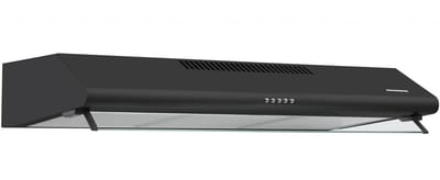 Heinner HCH-490BK Wandschouw Afzuigkap 90 cm – 304,5 m³/u – 3 Standen – 2× 60 W Motor – 2× 2 W LED Verlichting – Zwart Glas – 5 Jaar Garantie