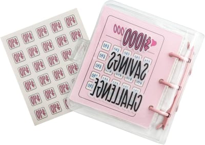 Mini Geldbesparingsuitdaging Binder met 25 Cash Envelopes en Stickers voor Budgettering en Financieel Beheer