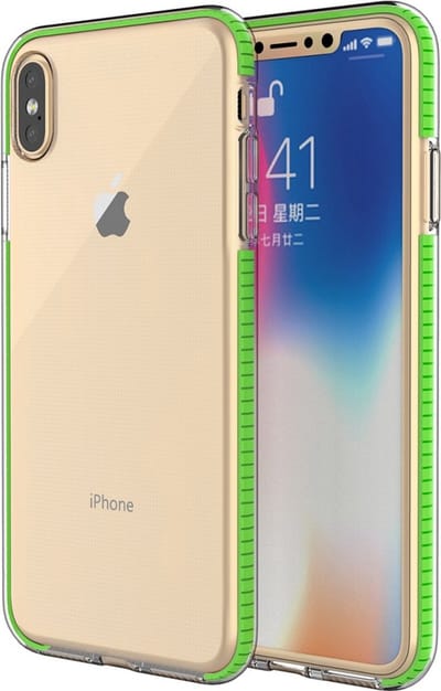 Peachy Beschermend gekleurde rand hoesje geschikt voor iPhone XS Max Case TPE TPU back cover - Green