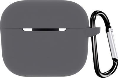 Hoesje Geschikt voor AirPods 3 - Siliconen Draadloze Oordopjes Case met Clip – Grijs
