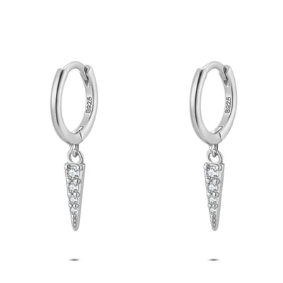 Twice As Nice oorbellen in zilver, hanger met punt Zilverkleurig