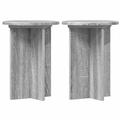 vidaXL - Plantenstand - 2 - st - Grijs - sonoma - Ø29,5 - x - 40 - cm - Bewerkt - hout