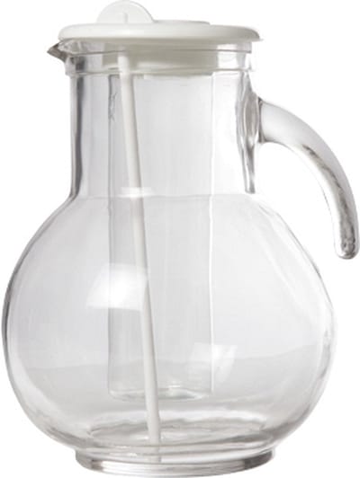 Cosy & Trendy water Schenkkan - met koelfunctie - transparant en wit - 2 liter - Schenkkan - Limonadekan