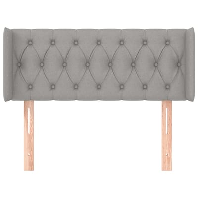 vidaXL - Hoofdbord - met - randen - 103x16x78/88 - cm - stof - lichtgrijs