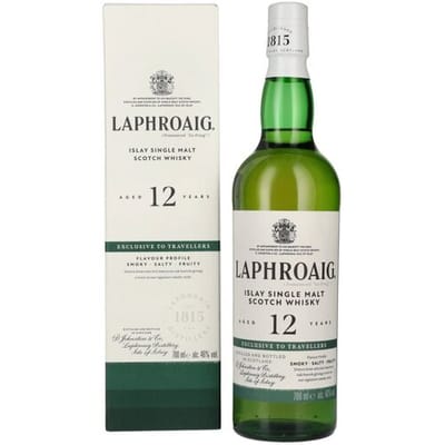 Laphroaig 12 Years Old Travel Exclusive Islay Single Malt Scotch Whisky 46% Vol. 0,7l in geschenkverpakking