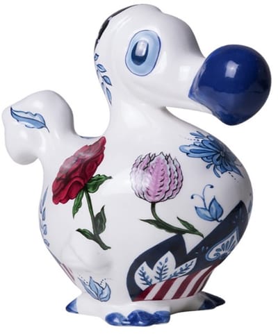 Heinen Delfts Blauw - Decoratiebeeld Dodo The Heritage Collection - Zeven Rozen - Keramiek - 17 cm