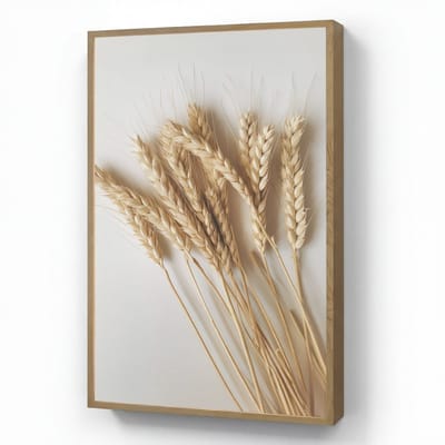 Wandlamp 60x90 cm - Oplaadbaar - Graan - Geel - Wit - Stilleven - Wandlampen binnen woonkamer - Slaapkamer lamp - Decoratieve nachtlamp - Vloerlamp draadloos