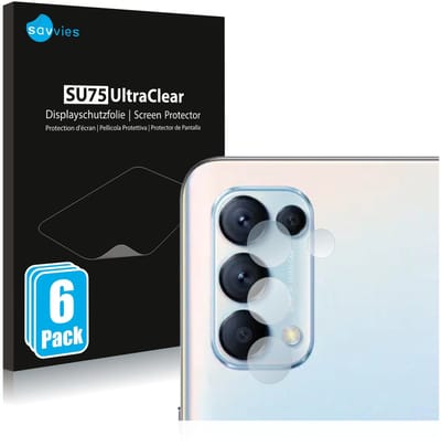 Savvies - Screenprotector voor Oppo Find X3 Lite (ALLEEN Camera Lens) - Folie Beschermfolie transparant 6 Stuks