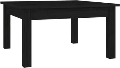Salontafel Hout - Bijzettafel - Woonkamer Decoratie - Massief Vurenhout - 55x55x30 cm - Zwart