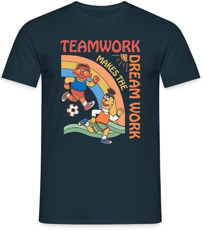 Sesamstraat Ernie En Bert Teamwork T-Shirt Heren