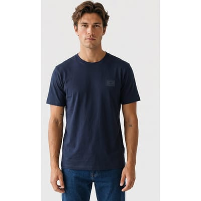 Timberland Short Sleeve Silicon Badge Tee Navy Taglia: L | Magliette basic Outlet | Uomo | Blu