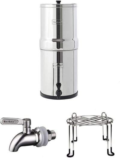 Imperial Berkey Set: Waterfilter 17L + RVS kraantje + Standaard
