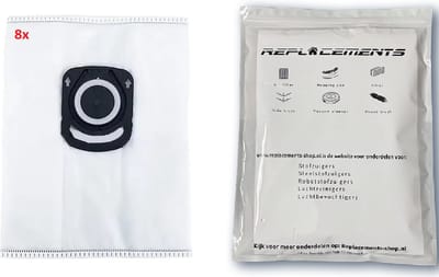 8 Stofzuigerzakken van Replacements® geschikt voor Rowenta Silence Force 4A, Compact, X-Treme Power, X-Plorer serie 75 S en 75S+ en Green Force