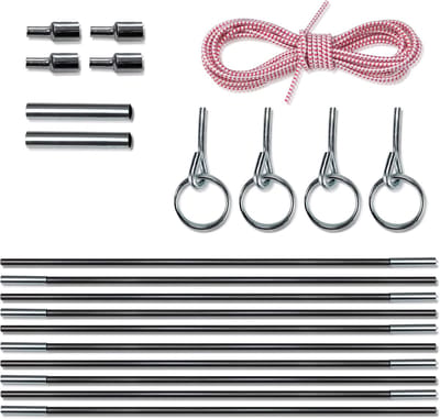 Tentstok Reparatie Set - Glasvezel Stangen - Kamperen Wandelen - Universele Pasvorm - Ø 95 mm - Zwart