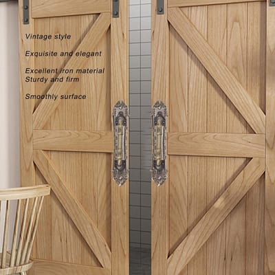 Dailygoods- Schuifdeurgreep Vintage - Bronzen Deurgreep - Galvaniseerde Afwerking - Stevig en Duurzaam - Inclusief Schroeven en Bouten - Comfortabele Grip