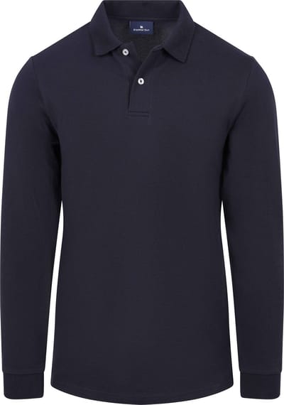 Steppin' Out Longsleeve Polo Piqué Classic Donkerblauw (navy) - Maat M - Heren