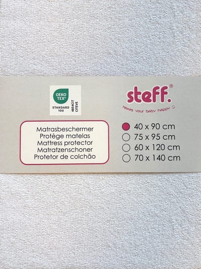 Stefano fashion - Matrasbeschermer - 40x90 cm - Wit - kwaliteitsvolle badstof met waterdichte PU-laag - OEKO TEX standard 100