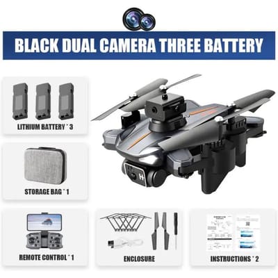 P11 Pro Drone 8k Profesional 5000m 30 Minuten GPS ESC Dual-Camera Omnidirectionele Obstakel vermijden Quadrotor Drone voor Kinderen Geschenk Speelgoed 3 battery zwart
