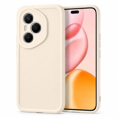 Geschikt voor Honor 400 Pro Hoesje - Siliconen Matte Back Cover - Creme