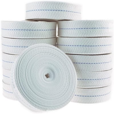 Webbing Verwijderen Rolls - Bevestigingsband Rollen - Algemene Sjorren - Zachte Polypropeen Katoen Mix - 20 Meter - Wit Blauwe Streep