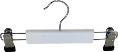 [Set van 5] Matwit gelakte houten baby kledinghangers / Kinder kledinghangers met knijpers voor rokjes en broekjes