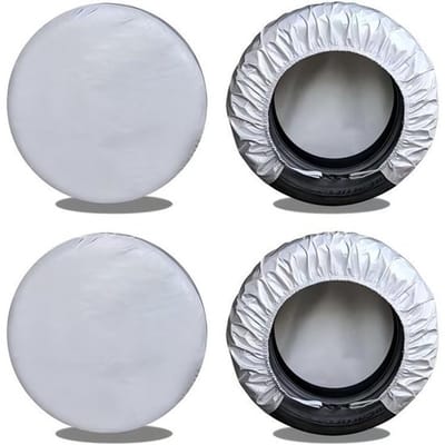 Bandenhoezen Set - Wielhoezen Bandenbescherming - Voertuigonderhoud - Waterdicht Oxford Doek - Set van 4 - Meerkleurig