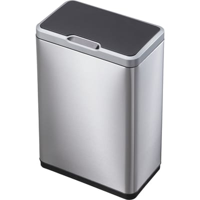 EKO - Mirage recycler Sensor Bin 20+20 liter - Stainless steel Plastic - mat RVS, zwart - Prullenbak
