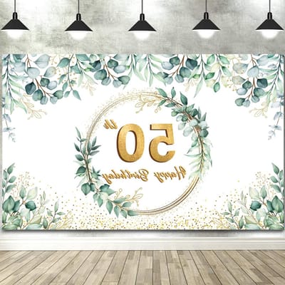 Verjaardagsbanner 50 - Feestdecoratie Banner - Verjaardag Vieren - Polyester Weefsel - 180 x 110 cm - Groen