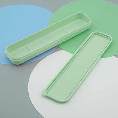 Draagbare Bestekdoos voor Reizen - 24 cm Tafelgerei Opbergzak met Bestek voor Kamperen en Picknicken (Groen)