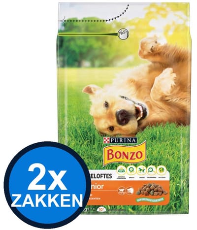 2x Bonzo - Senior Kip&Groenten - Hondenvoer Droogvoer - 3 kg