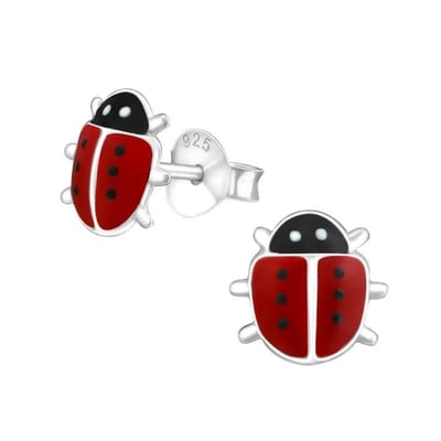Aramat Jewels | Oorbellen | Schattige Zilveren Lieveheersbeestje Oorbellen | | | |8mm | Zilver | Kinderen, Volwassenen | Verkleurd niet