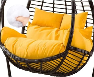 Hangmat Stoel Kussen - Ei Stoel Swing - Buiten Ontspannen - Superdikke Vulling - 16 cm Dik - Geel