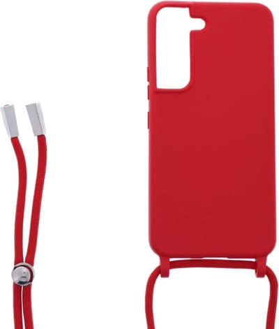 Ketting silicone telefoonhoesje Geschikt voor: Samsung Galaxy S22 - TPU - Silicone - Rood - ZT Accessoires