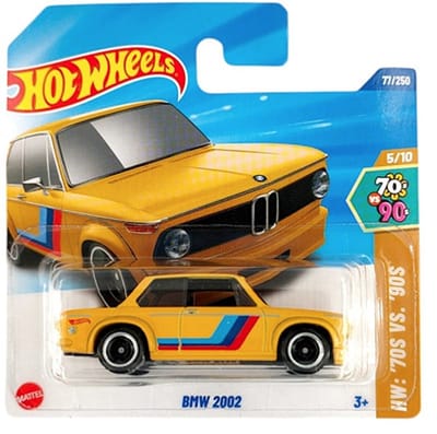 HOT WHEELS BMW 2002 M3 YELLOW 77/250 1:64 HW '70VS'90S SHORT CARD 2025