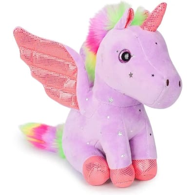 Kleurrijk Eenhoorn Knuffeldier Leuke Pluche Beestjes voor Meisjes Knuffel Eenhoorn Pluche Verjaardagscadeaus Zacht Pluche Speelgoed voor Baby Peuter 14cm-5.51inch paars