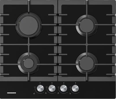 Heinner HBH-M421IRFGBK Inbouw Gaskookplaat 60 cm – 4 Branders – Gietijzeren – Elektronische Ontsteking – Veiligheidsbeveiliging – Zwart Glas – 5 Jaar Garantie