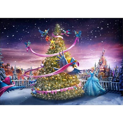 5D DIY diamant schilderij kerstnacht borduurwerk mozaïek kruissteek strass decor 20X30CM pink