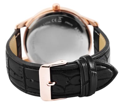 Akzent-2900191-001-Herenhorloge-zwart/rosé kleur-3 atm waterdicht-duidelijke wijzerplaat-diameter 45 mm