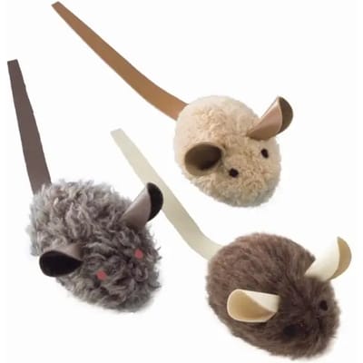 Knuffel voor muiskat met leren staart Nobby Pet