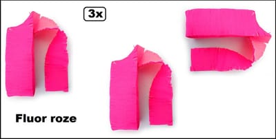 3x Crepe guirlande brandveilig fluor roze 24 meter - Brandveilig - Thema feest party