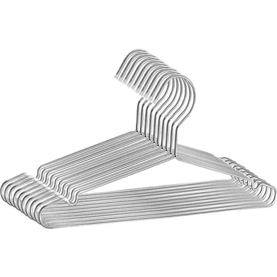 10 pièces/ensemble Cintres Acier Inoxydable Séchoir à Vêtements Antidérapant Robe Serviette Manteau Cintres Fil Métallique Organisateur de Garde-robe gray