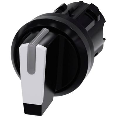 Siemens 3SU10022BP600AA0 3SU1002-2BP60-0AA0 Knevelschakelaar Kunststof frontring, Verlicht Knevel Zwart, Wit 2 x 45 ° 1 stuk(s)