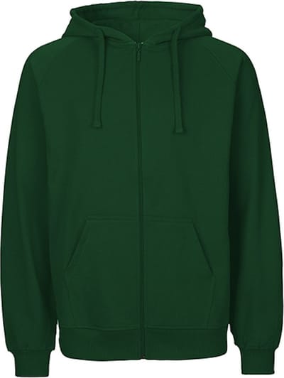 Fairtrade Men's Zip Hoodie met capuchon Bottle Green - L