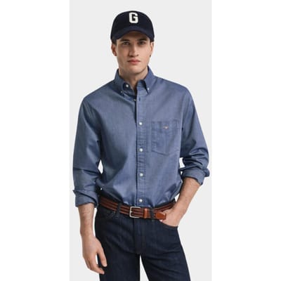 Gant Shirt Oxford Blauw - Maat XL - Heren - Overhemden Casual