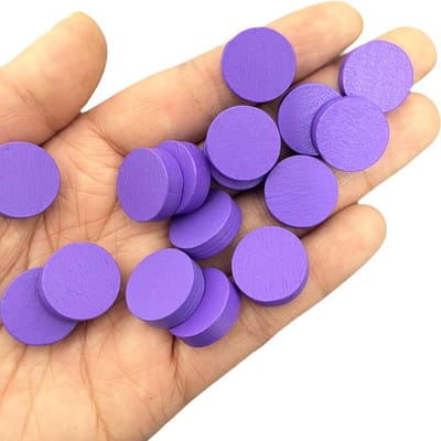 50 Stuks 15 Mm 5 Mm Dikte 12 Kleuren Houten Spel Tokens Cirkel Schijf Plaat Chips Puzzel Schaakstukken Voor Bordspel Accessoires paars